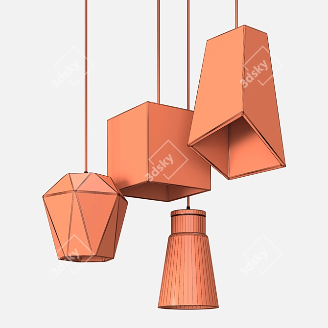 Concrete Pendant Light: Modern Industrial Hanging Lamp 3D model image 2