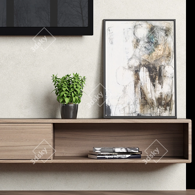 Versatile TV Wall Unit 3D model image 5