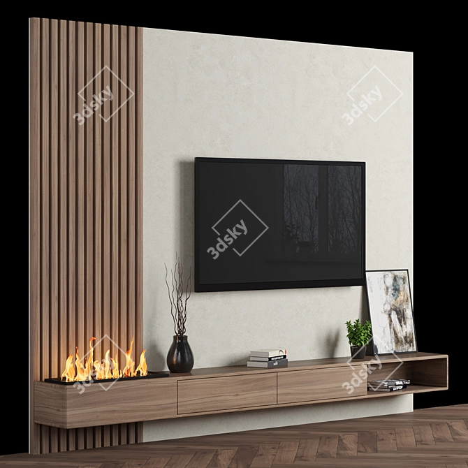 Versatile TV Wall Unit 3D model image 1