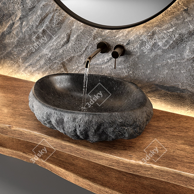 Natural Elements Bathroom Furniture Set 3D model image 2