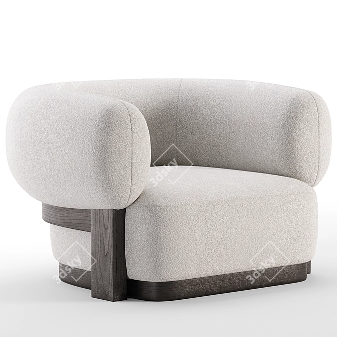 Modern Azure Armchair: Lowpoly, 3Ds Max 2014, Corona 6 3D model image 2