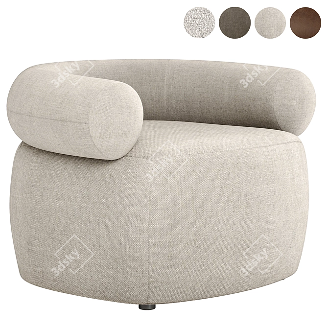 Cozy Sarah Ellison Huggy Armchair 3D model image 1