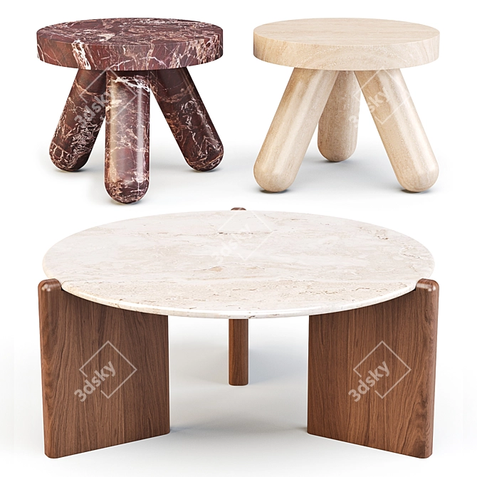 Minimalist Luxury: CB2 Santoro & Jaxx Tables 3D model image 1