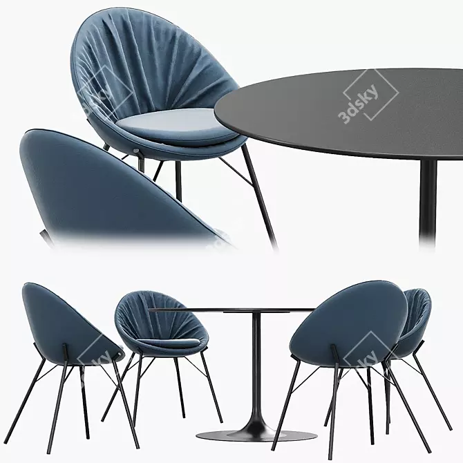 Elegant Lilly Table Chair 3D model image 1