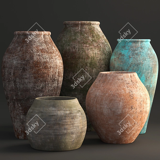 Multi-Style Vase Set - Modern Décor 3D model image 1