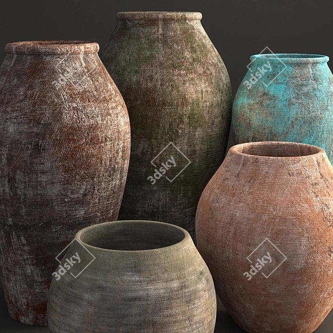 Multi-Style Vase Set - Modern Décor 3D model image 3