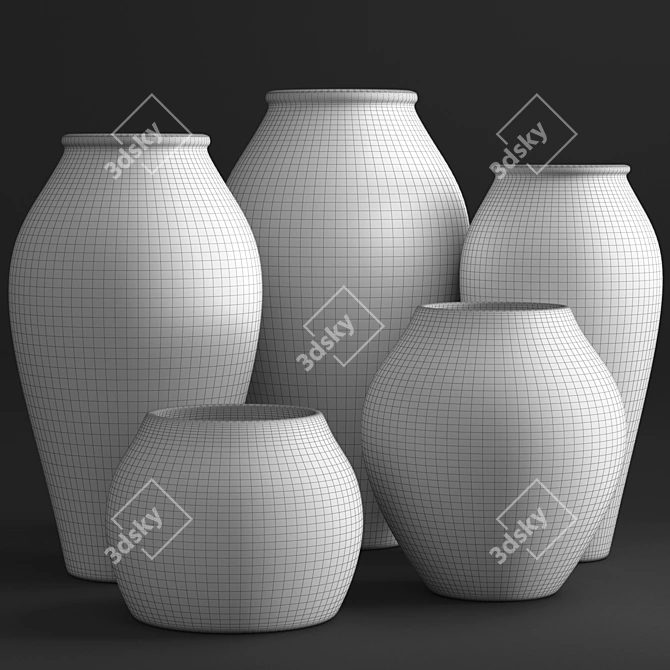 Multi-Style Vase Set - Modern Décor 3D model image 4