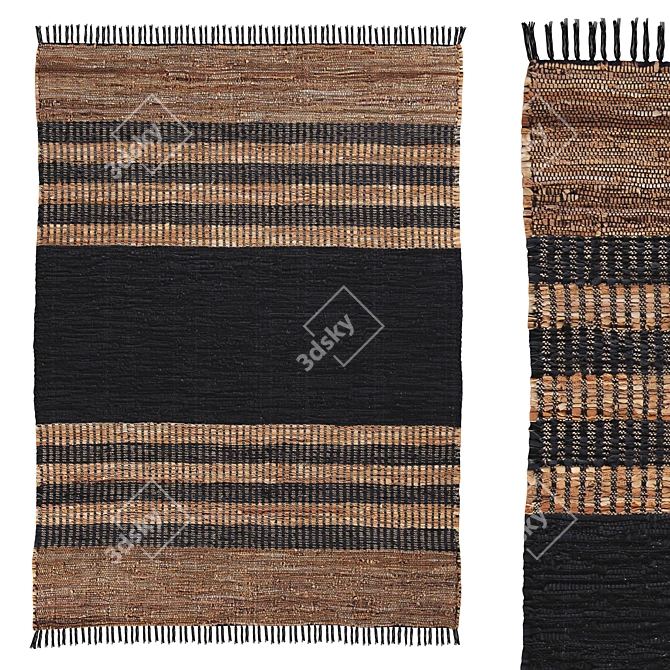 Zoran Leather and Jute Rug 3D model image 1