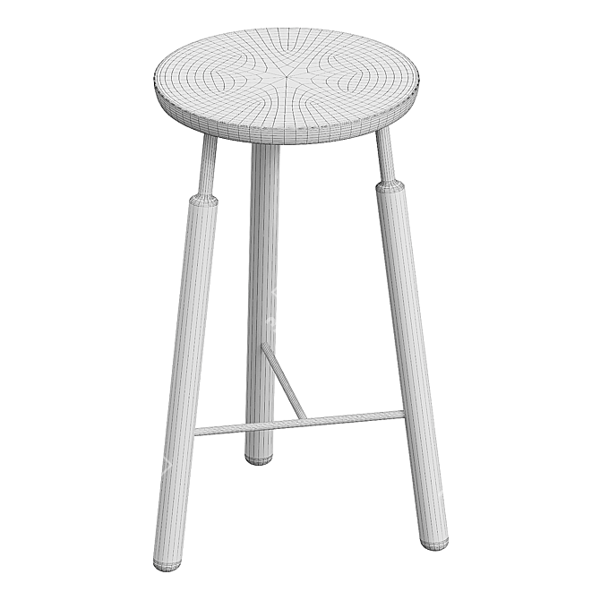 Minimalist Scandinavian Bar Stool 3D model image 5