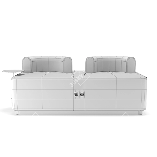 Elegant Rosette Plump Sofa 3D model image 5