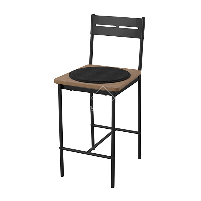 Modern SANDSBERG Bar Stool with Cushion 3D model image 1