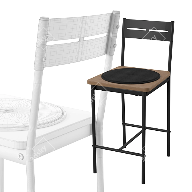 Modern SANDSBERG Bar Stool with Cushion 3D model image 2