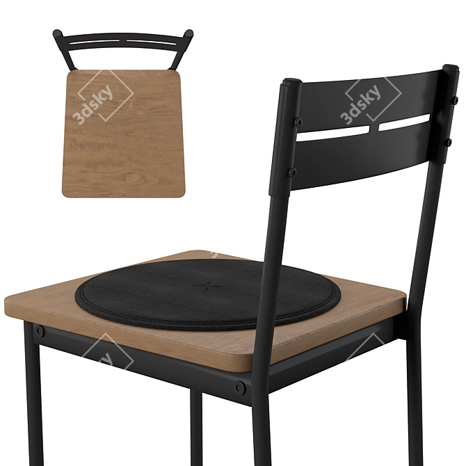 Modern SANDSBERG Bar Stool with Cushion 3D model image 4