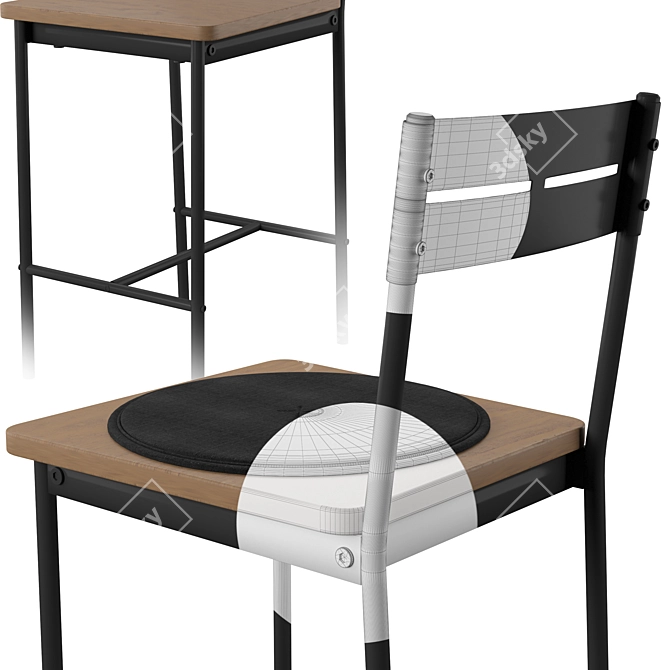 Modern SANDSBERG Bar Stool with Cushion 3D model image 5