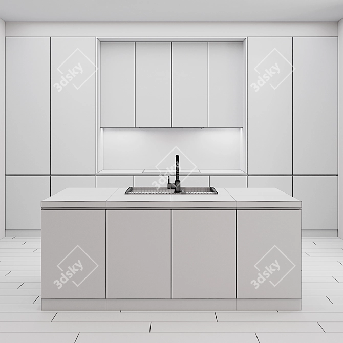 Sleek & Stylish Modern Kitchen 3D model image 5