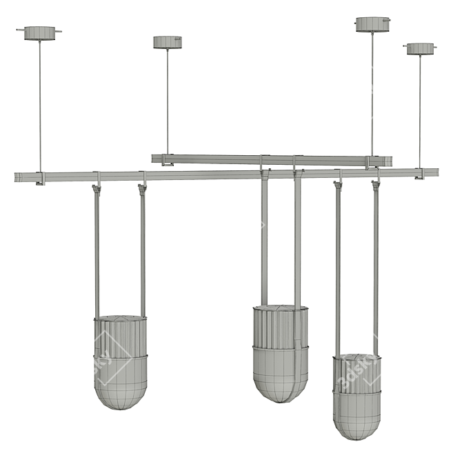 Elegant Dario Chandelier: Three Shades 3D model image 2