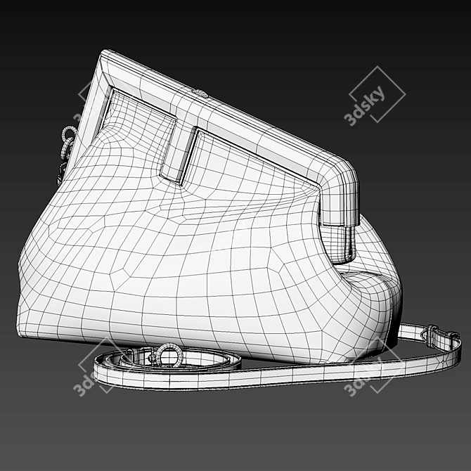 Luxurious Fendi First Handbag 3D model image 5