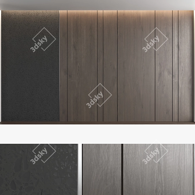 Decorative Wall Panel Set - Stylish Home Decor Solution 3D model image 4