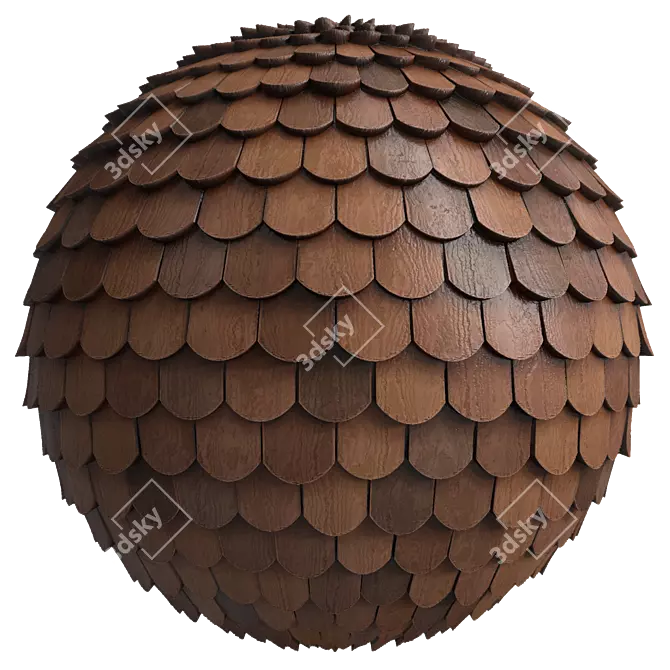 Decorative Roof Tile Materials - PBR 4k 3D model image 2