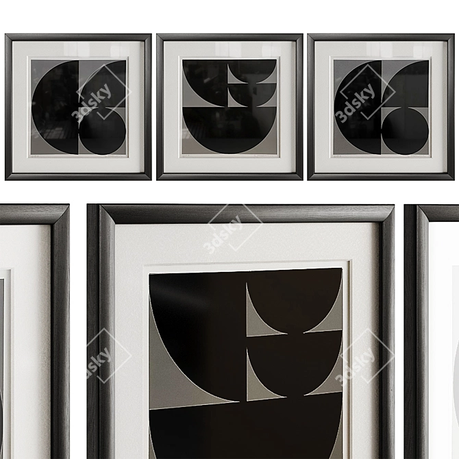 Geometric Triptych Art Prints 3D model image 1