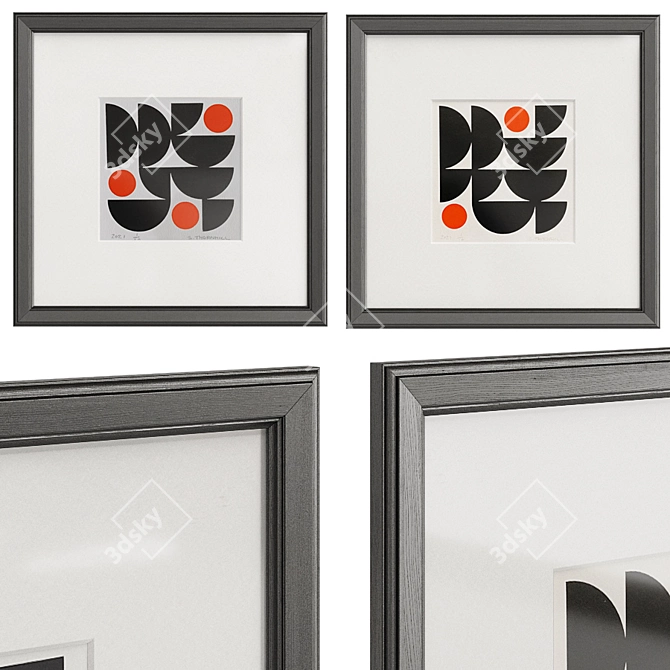 Geometric Block Print Set: Minimal Statement 3D model image 1