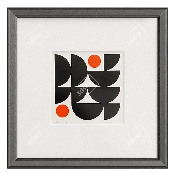 Geometric Block Print Set: Minimal Statement 3D model image 3