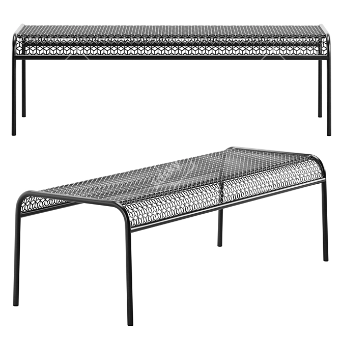 Modern Mesh Bench: Hot Design 3D model image 1