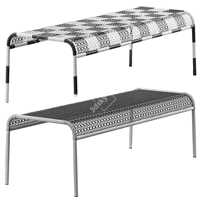 Modern Mesh Bench: Hot Design 3D model image 4