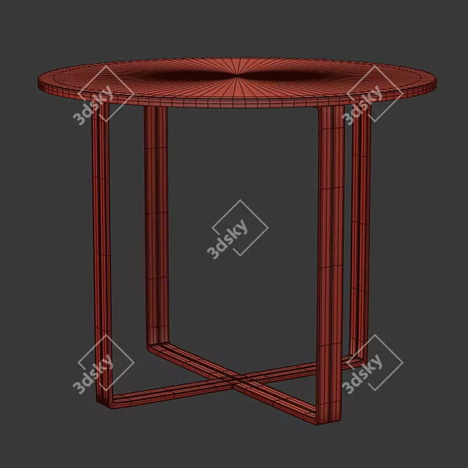 Sleek Silverado Brass Glass Dining Table 3D model image 2