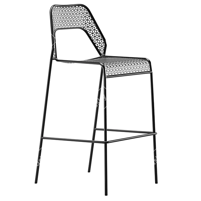 Sleek Hot Mesh Barstool 3D model image 1