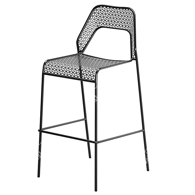 Sleek Hot Mesh Barstool 3D model image 3