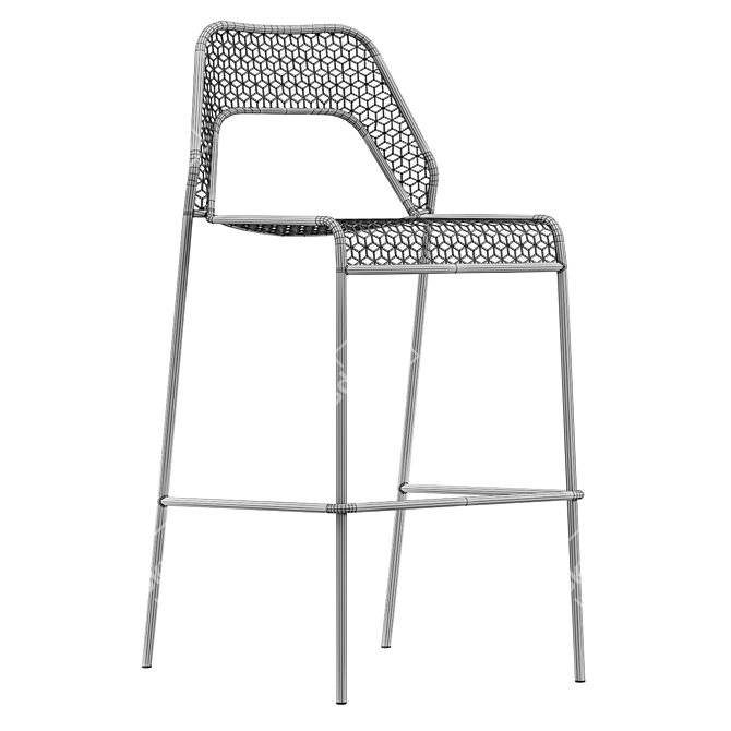 Sleek Hot Mesh Barstool 3D model image 4