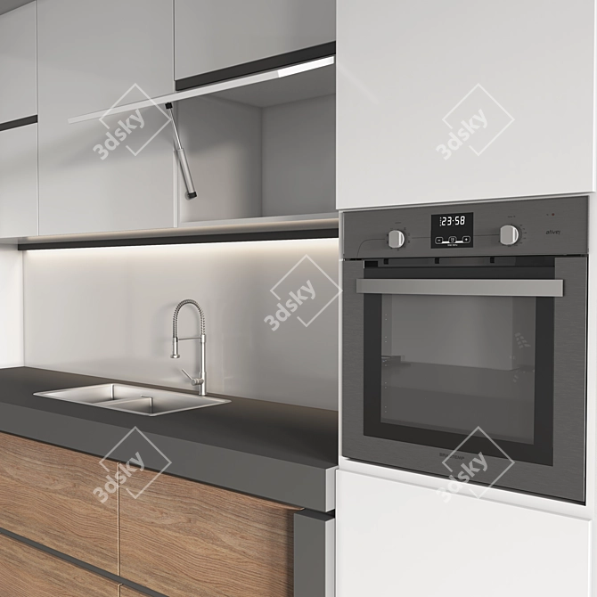 Modern 2015 Kitchen Unit 3D model image 4