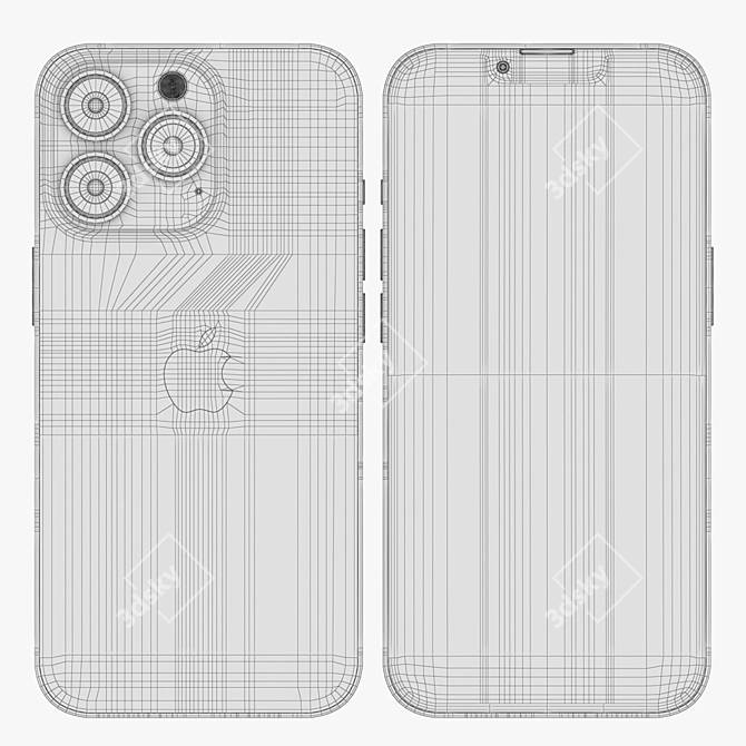 Sleek Graphite Apple iPhone 13 Pro 3D model image 7