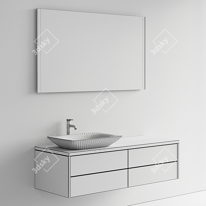 Modern Duravit XViu Vanity Set 3D model image 5