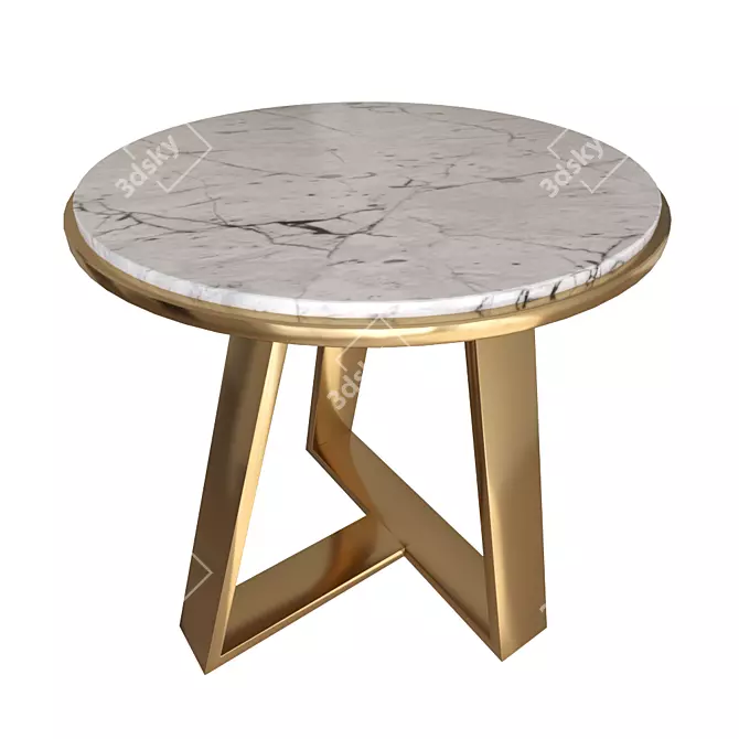 RIV 88.5050 OM: Elegant Brass and Marble Coffee Table 3D model image 1