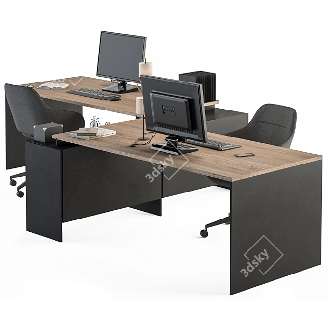 Modern Employee Set - Office Essentials 3D model image 1