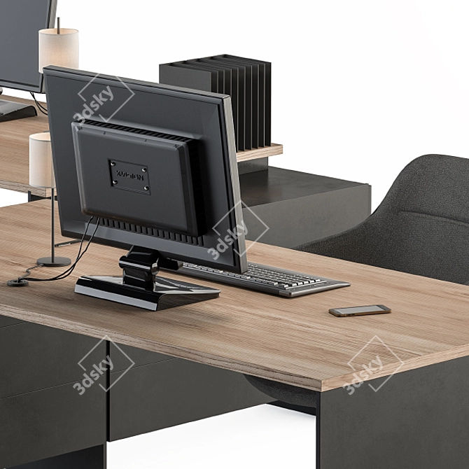 Modern Employee Set - Office Essentials 3D model image 3