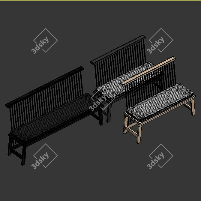 ErgoBack Bench 3D model image 4