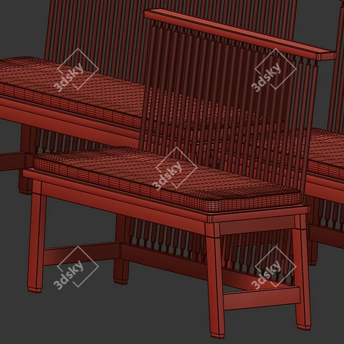 ErgoBack Bench 3D model image 5