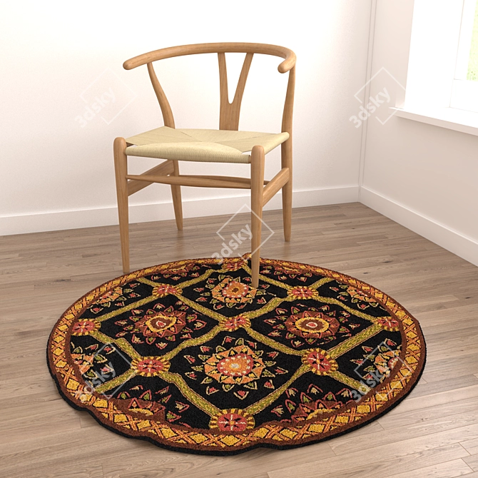 Round Rug Set: Versatile and Realistic 3D Models 3D model image 6