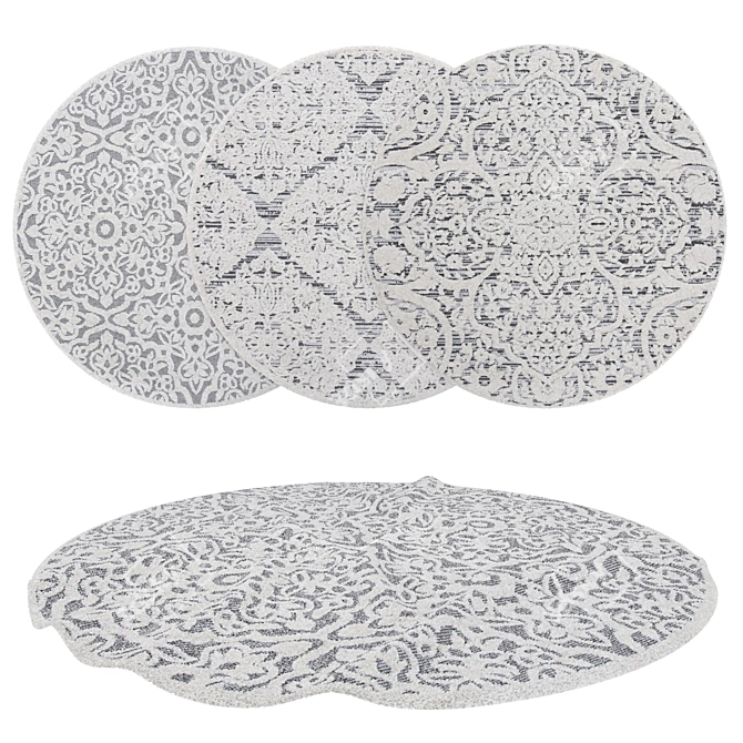 Round Rug Set - 6 Variations 3D model image 1