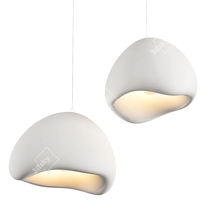 Handcrafted Ceramic Pendant Lamp 3D model image 1