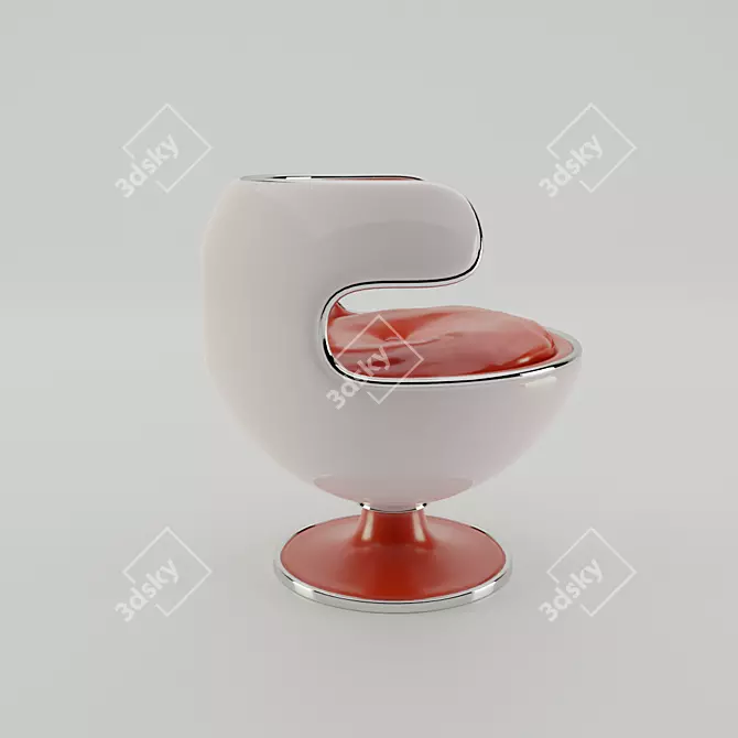 Alien-inspired Round Chair 3D model image 3