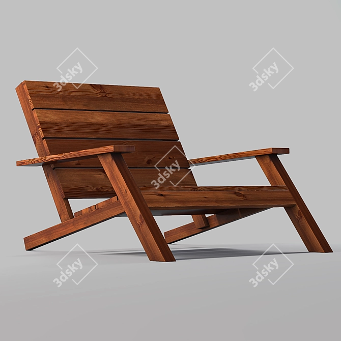 Etsy Adirondack Chair: Stylish, Compact, and Durable 3D model image 2