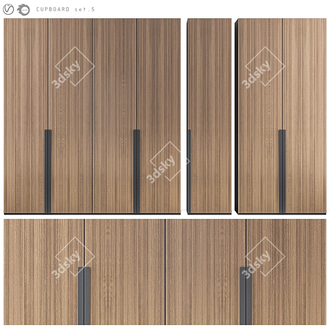 Modern Style Cupboard Set 3D model image 1