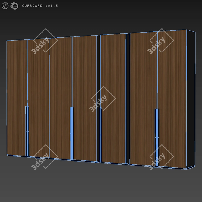 Modern Style Cupboard Set 3D model image 3