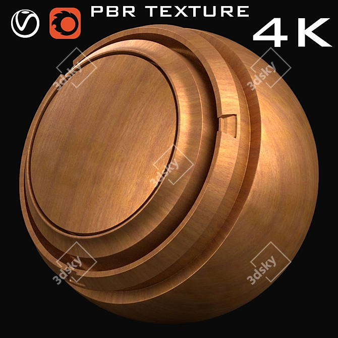 3 Wood PBR Texture Kit 3D model image 2