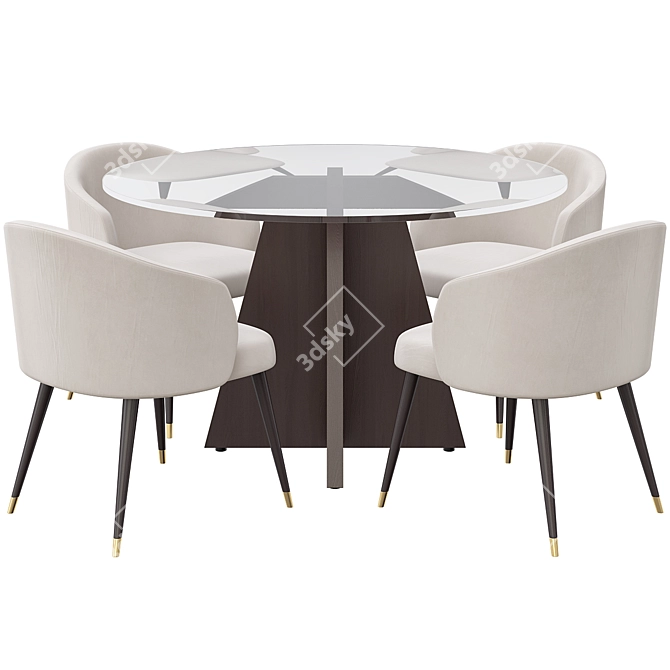 Elegant Wellington Dining Table 3D model image 1