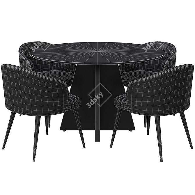 Elegant Wellington Dining Table 3D model image 2